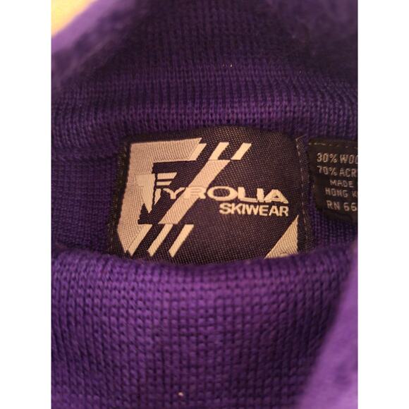 Vtg Tyrolia skiwear purple wool blend turtleneck sweater - no size - M? - Picture 4 of 4
